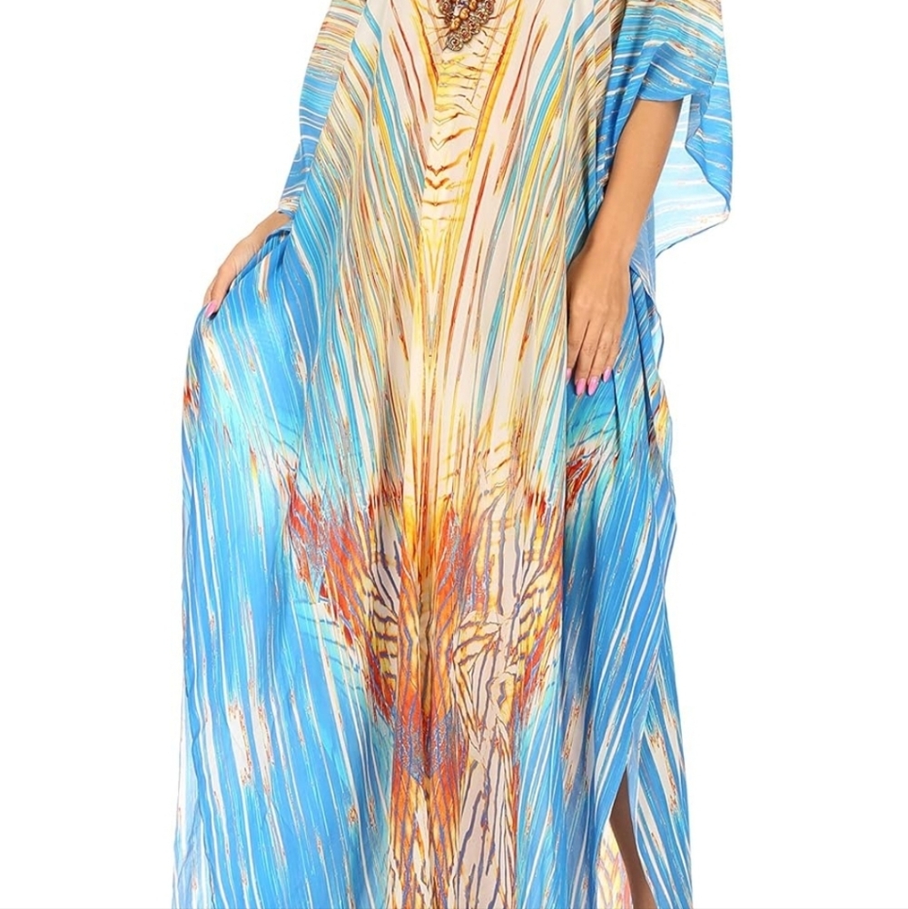 Sakkas Multicolor Patterned Kaftan - image 1